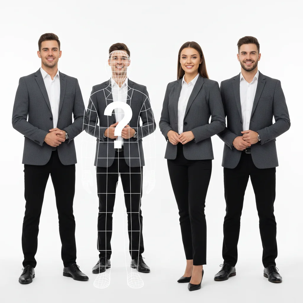 Business team photo with the second person from left to be replaced