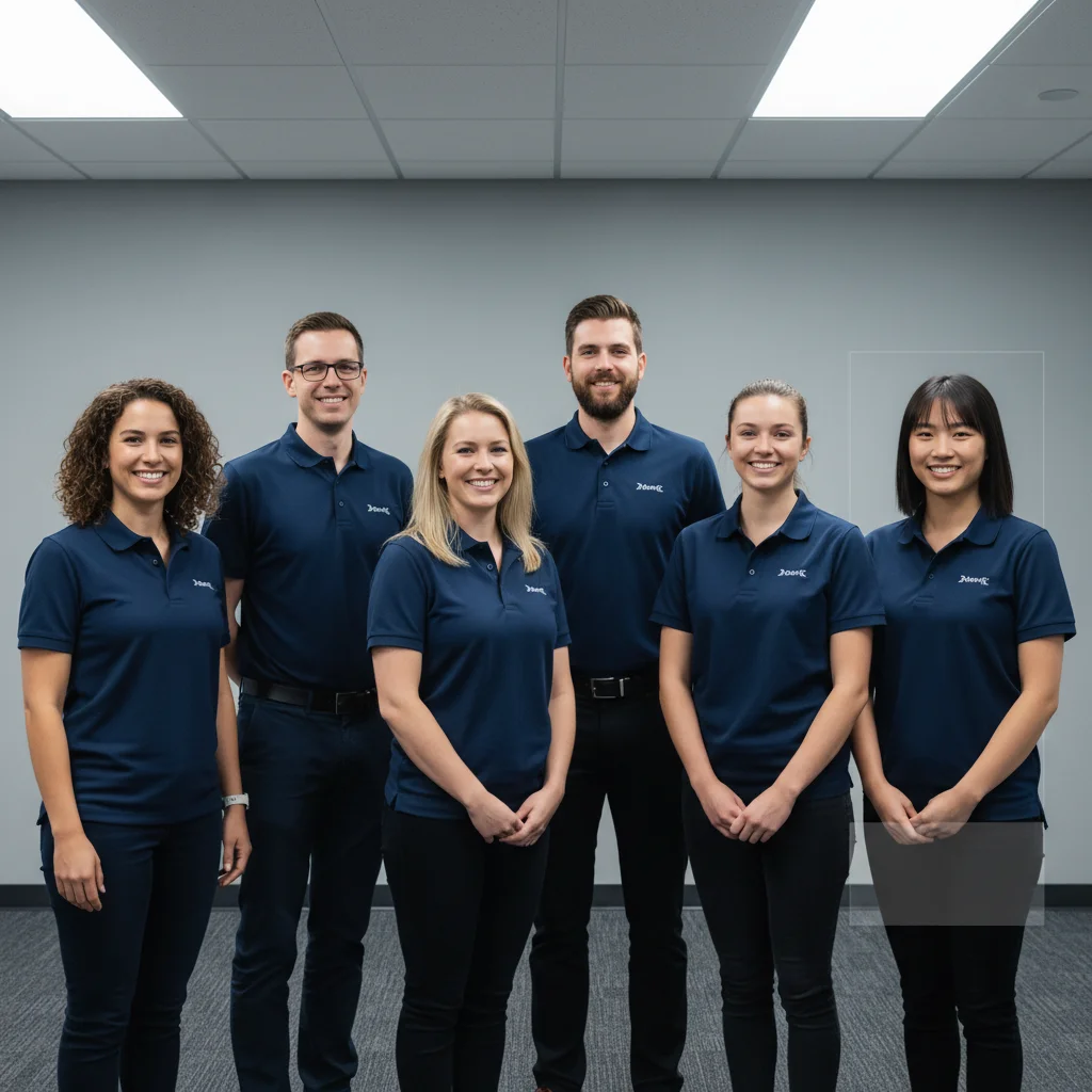 Team photo with the second person from the right highlighted for replacement