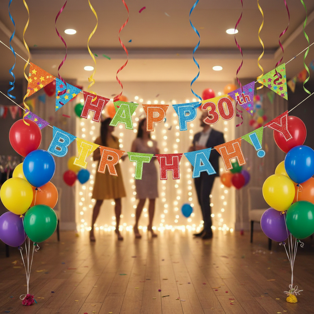 Same banner now reading Happy 30th Sarah