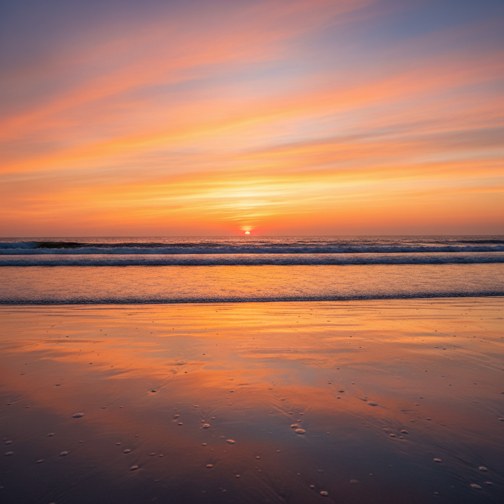 Same beach sunset extended to 9:16 vertical Story format