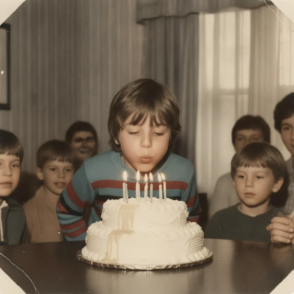 Same birthday photo with corrected neutral colors and natural skin tones