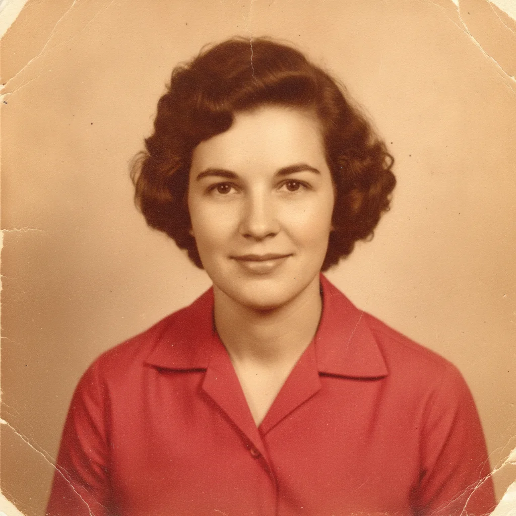 Old photo yellowed by heat exposure