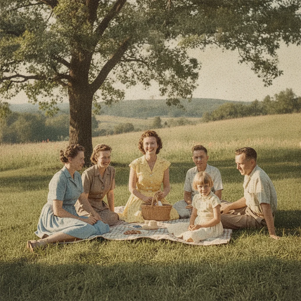 Old photo restored with the mold spots removed