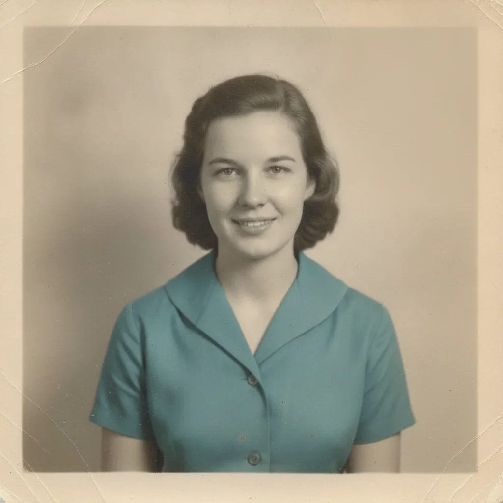Old photo restored with the foxing spots removed