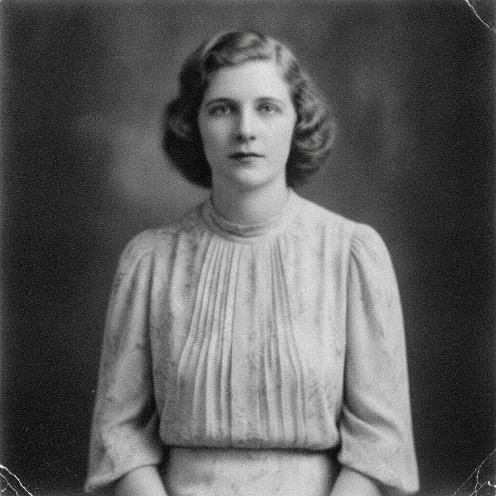 The studio portrait cleaned of specks with deep blacks and clean whites restored