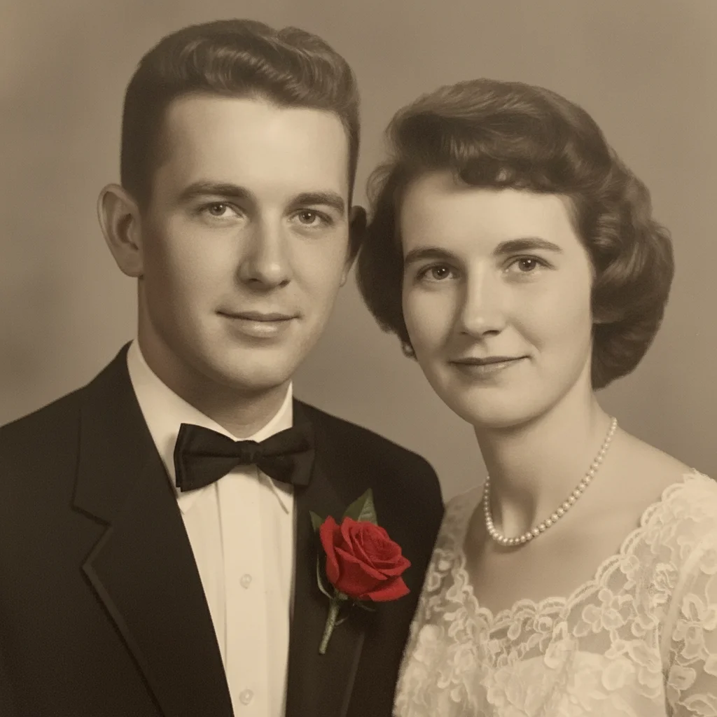 Wedding photo restored with the scratches removed