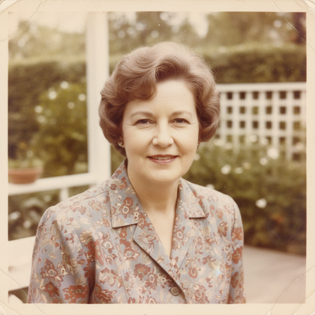 Severely faded color photo with washed out colors