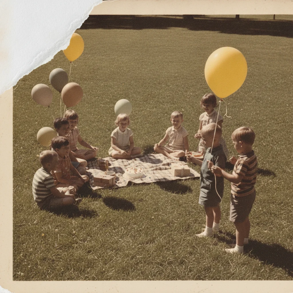 Old photo missing its top left corner