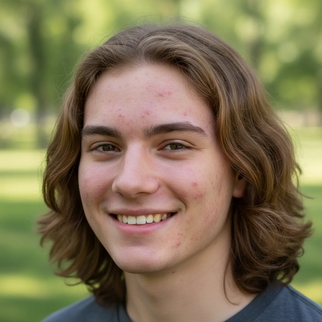 Senior in outdoor location with distracting background