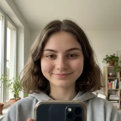 Same photo after AI slim face in photo edit