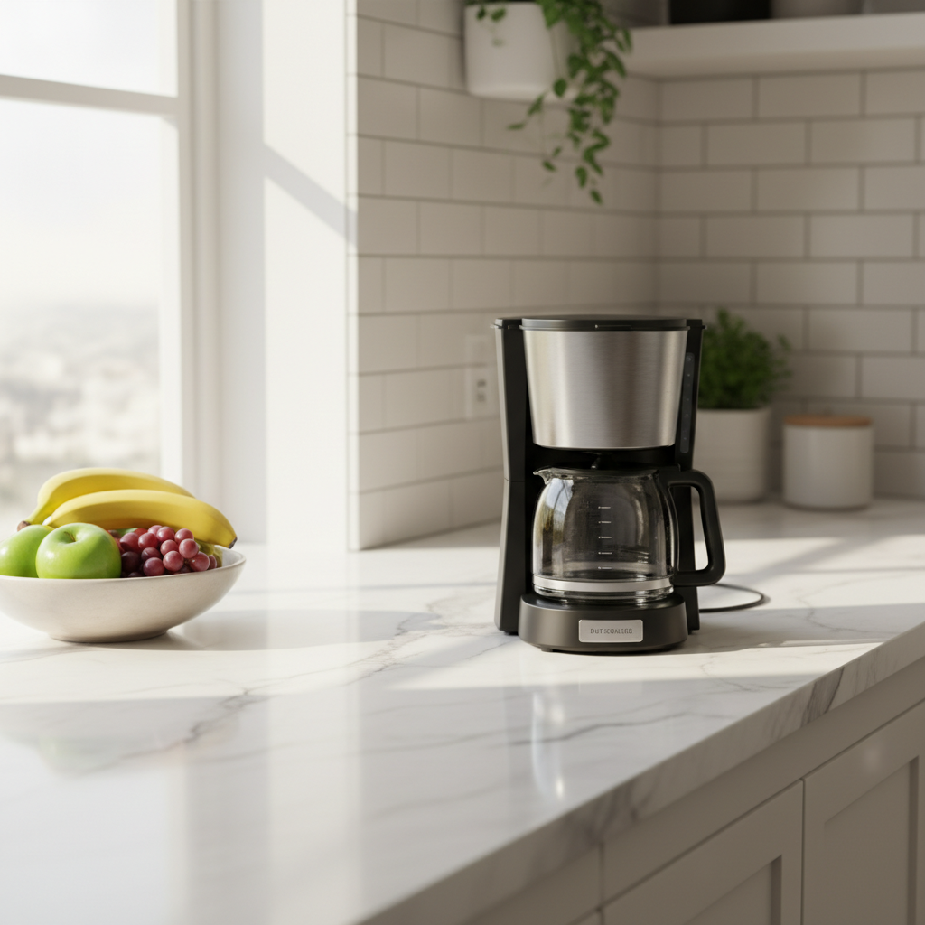 Kitchen counter scene and product photo as separate images