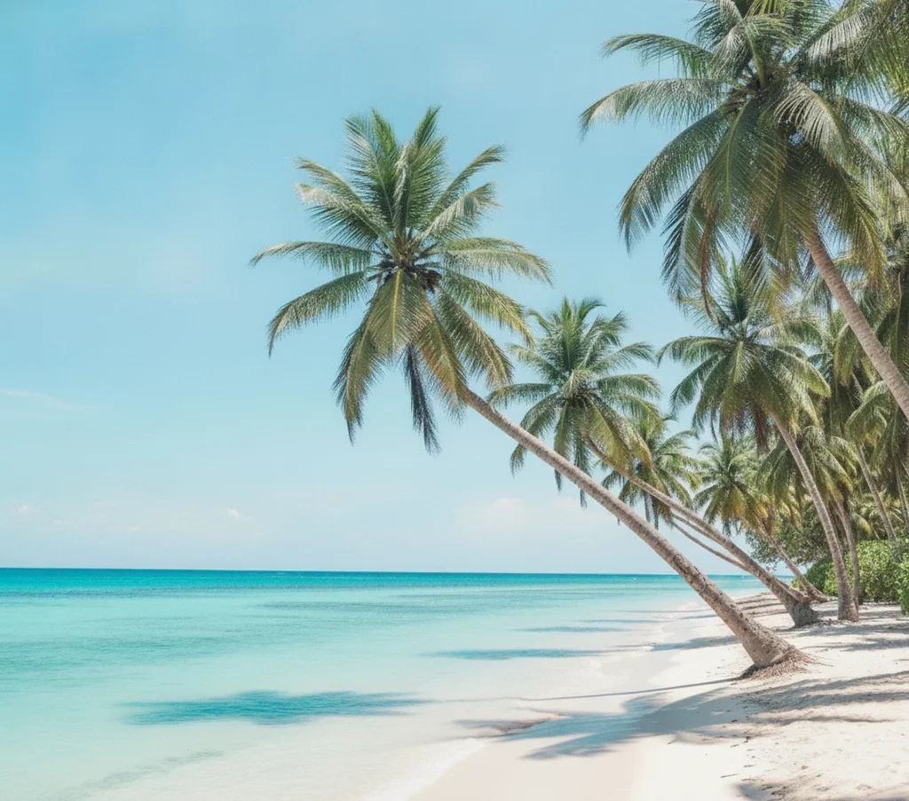 Clean beach photo with TikTok watermark and username both removed, beach background restored at edges