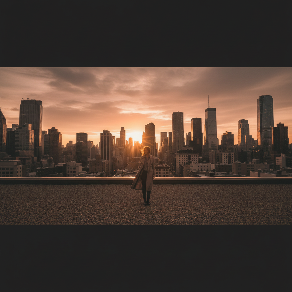 Same photo extended to wide banner with matching cityscape on both sides