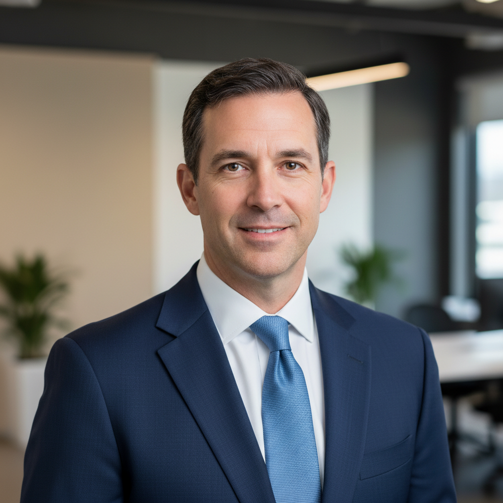 Same headshot extended wider with office background on both sides