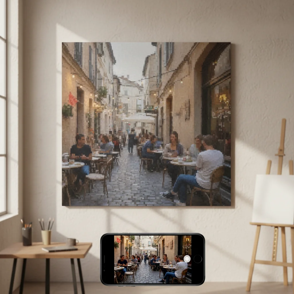 Compressed landscape photo with visible artifacts