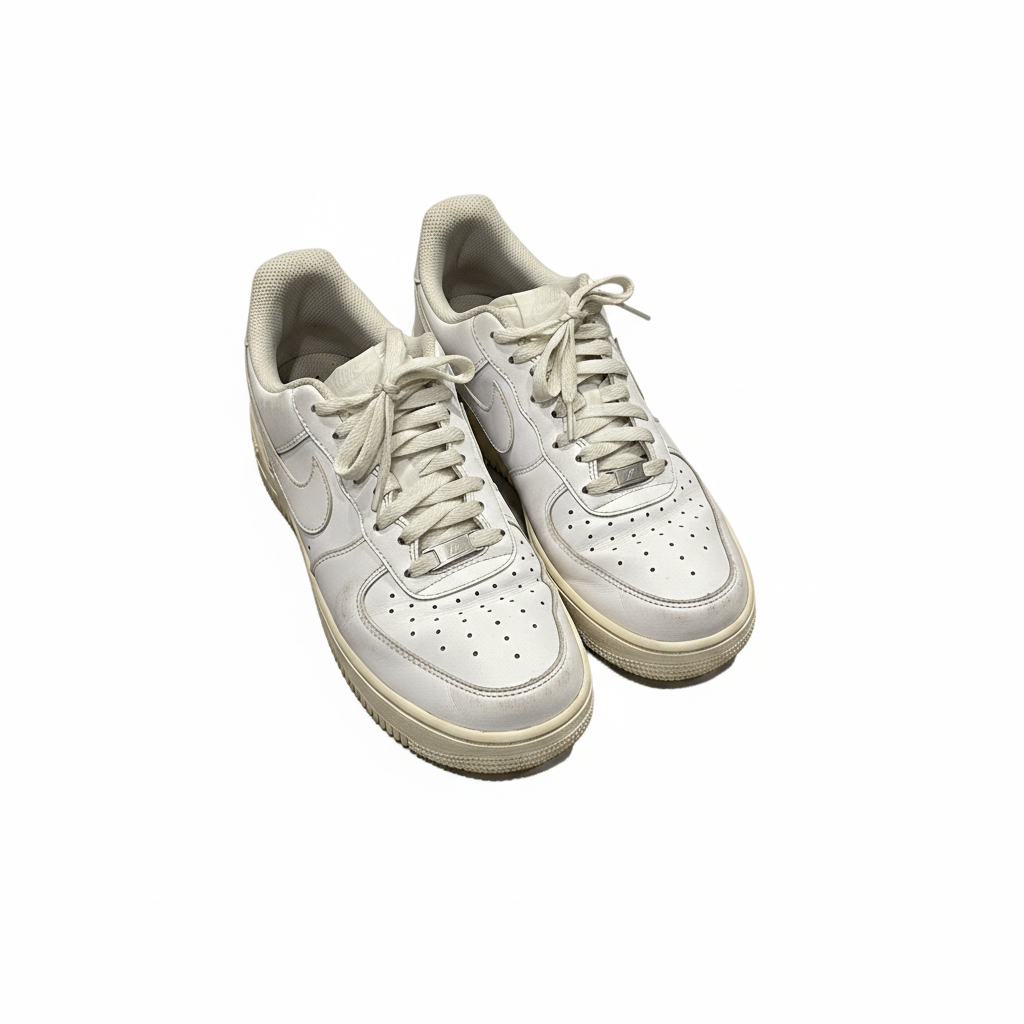 Same sneakers on clean white background, wear and condition clearly visible
