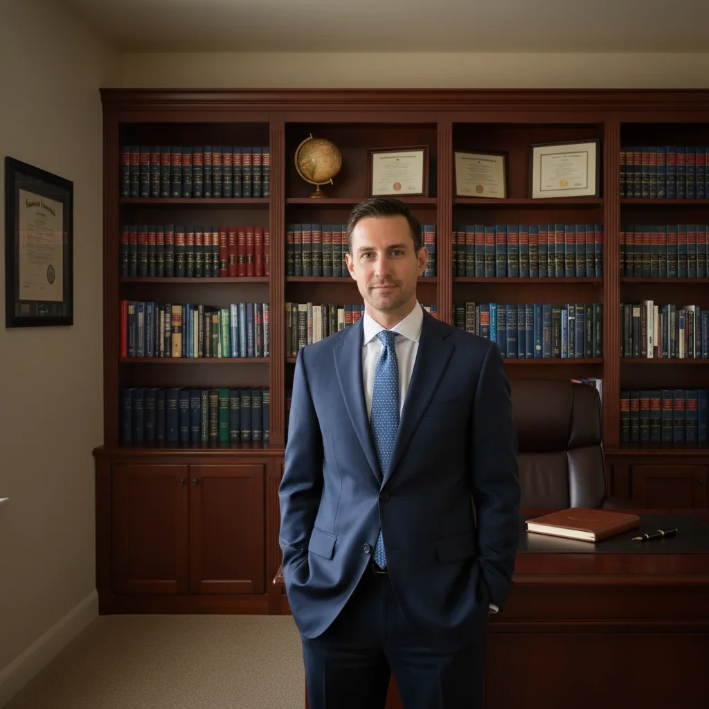 Professional law office portrait with appropriate background