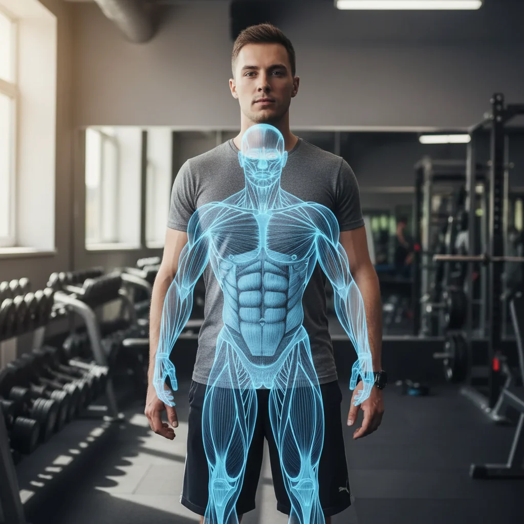 Photo after show what you would look like with a muscular physique with AI