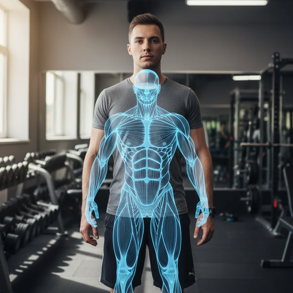 Original photo before show what you would look like with a muscular physique