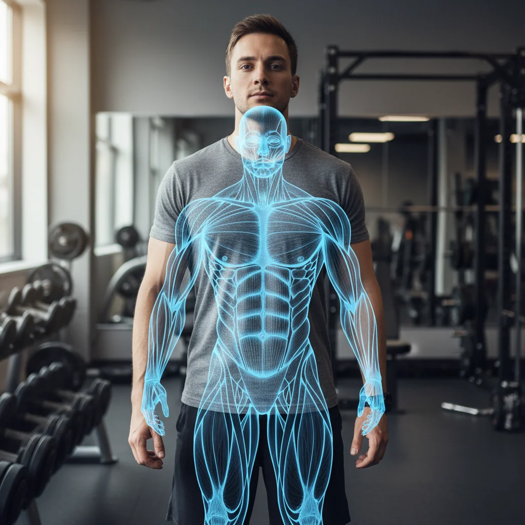 Original photo before show what you would look like with a muscular physique