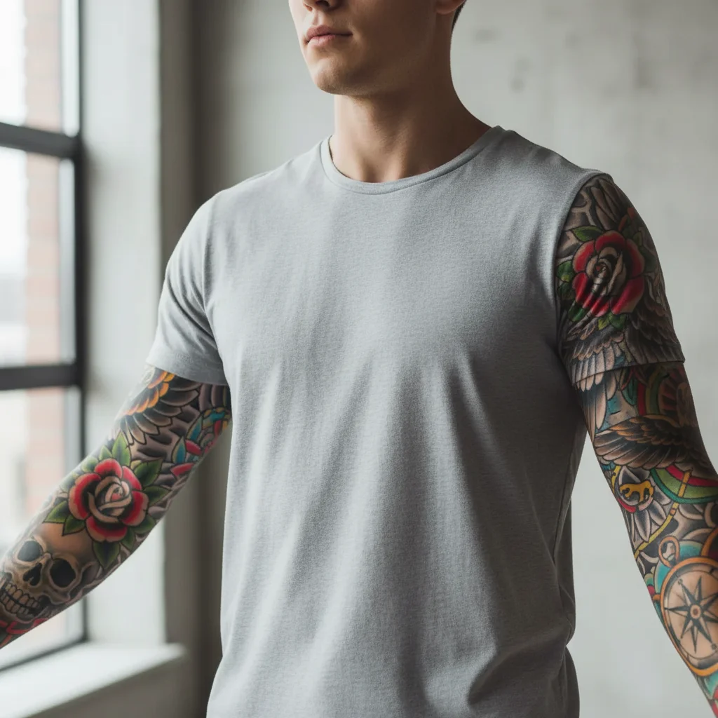 Photo after show what you would look like with tattoos with AI