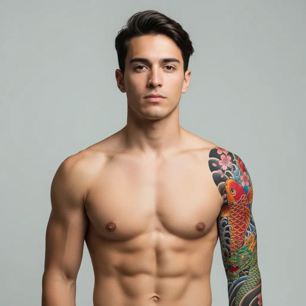 Photo after show what you would look like with tattoos with AI