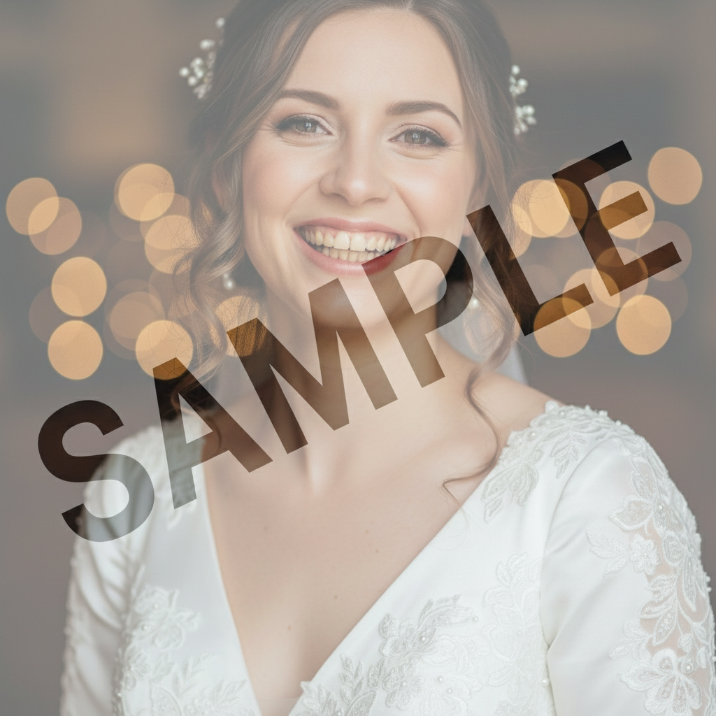 Wedding photo with slightly yellowed teeth