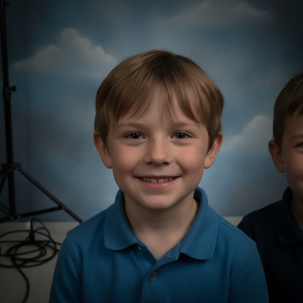 Portrait with bright glare on glasses hiding eyes