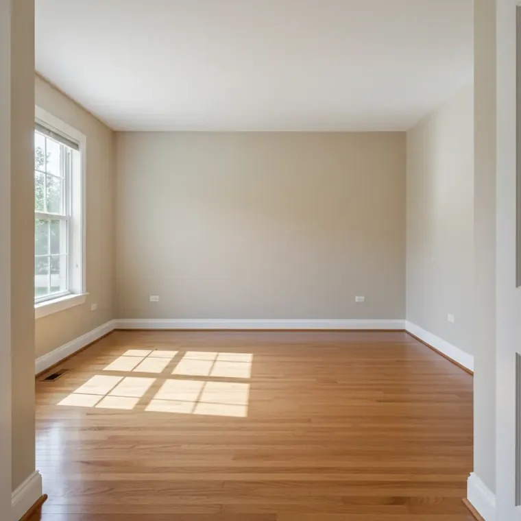 Before and after staging an empty room with furniture